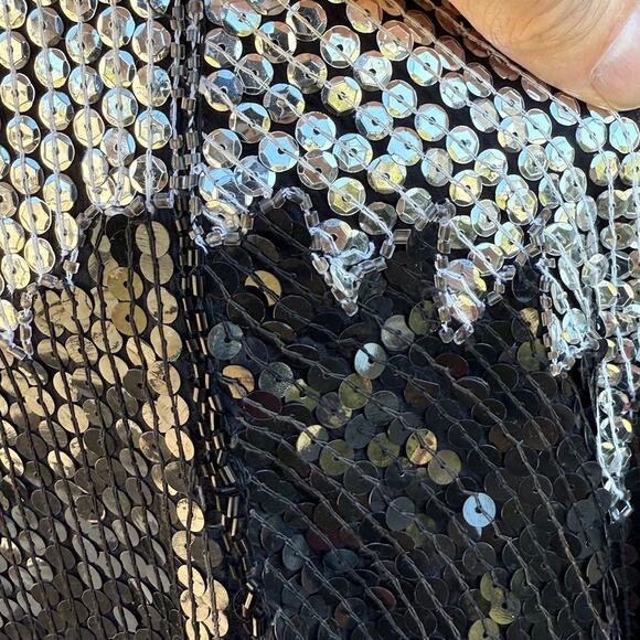 Vintage Sequins Jean for Joseph Le Bon Black Silver Women's Medium - Picture 6 of 6
